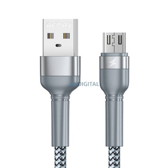 Kábel USB Micro Remax Jany Alloy, 1m, 2.4A (ezüst)