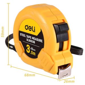 Deli Tools EDL9003B mérőszalag 3m / 16mm (sárga)
