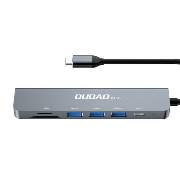 Adapter 6in1 Dudao A15S USB-C 3x USB, 1x USB-C, SD / TF (szürke)