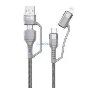 USB kábel Dudao L20xs 4 az 1-ben USB-C / Lightning / USB-A 2.4A, 1m (szürke)