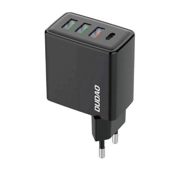 Dudao A5HEU 3x USB + USB-C, PD 20W (fekete) utazási töltő