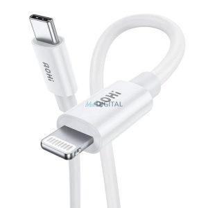 AOHI AOC-L003 USB-C Lightning kábel, 1,2m, 3A, MFi tanúsítvány (fehér)