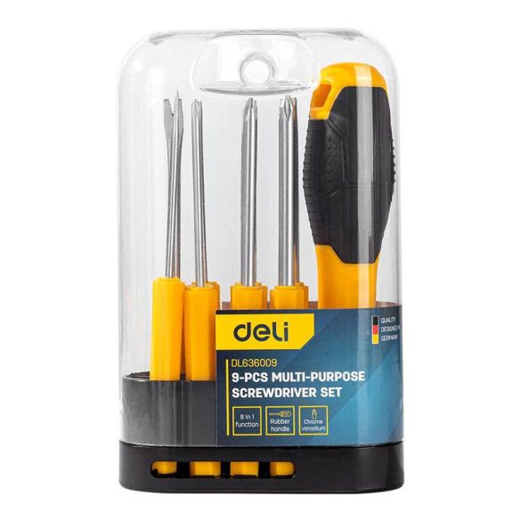 Deli Tools EDL636009 Precíziós csavarhúzó készlet 8 cserélhető bittel