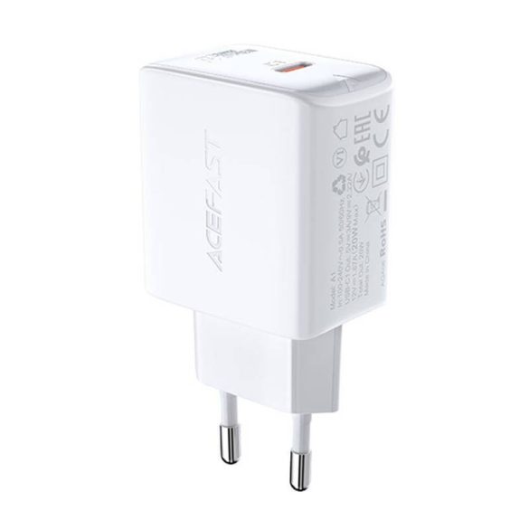 Fali töltő Acefast A1 PD20W, 1x USB-C (fehér)