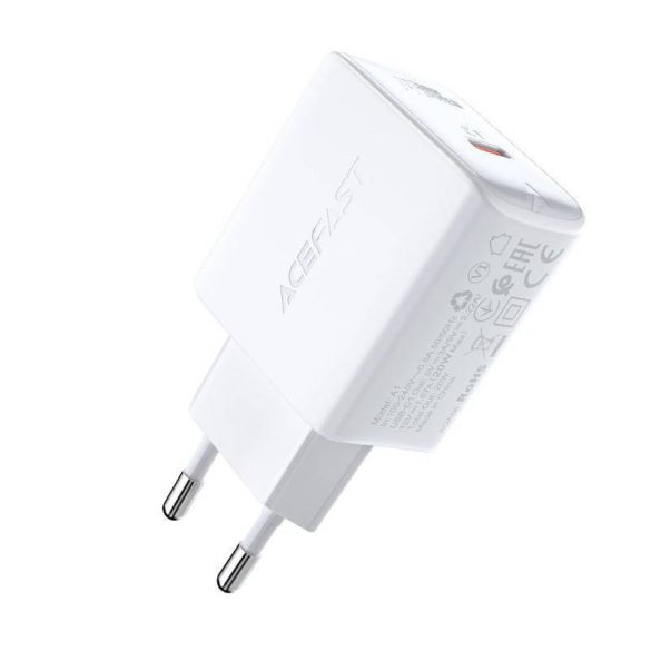 Fali töltő Acefast A1 PD20W, 1x USB-C (fehér)