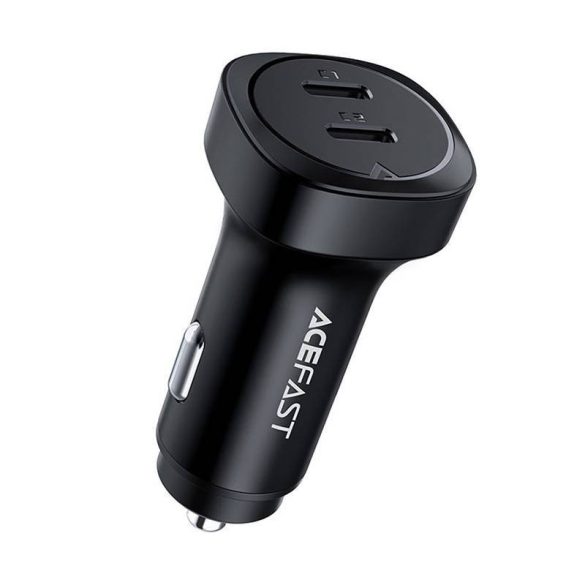 Autótöltő Acefast B2, 72W, 2x USB-C (fekete)