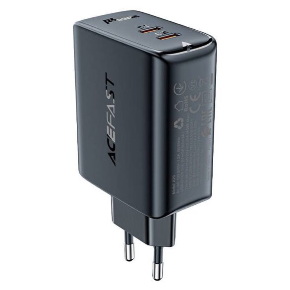 Fali töltő Acefast A29 PD50W GAN 2x USB-C 50W (fekete)