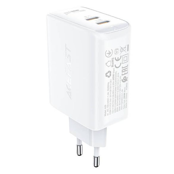 Fali töltő Acefast A29 PD50W GAN, 2x USB, 50W (fehér)