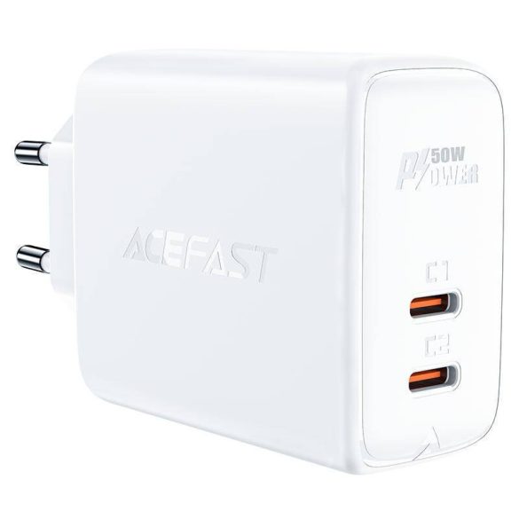 Fali töltő Acefast A29 PD50W GAN, 2x USB, 50W (fehér)