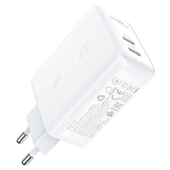 Fali töltő Acefast A29 PD50W GAN, 2x USB, 50W (fehér)