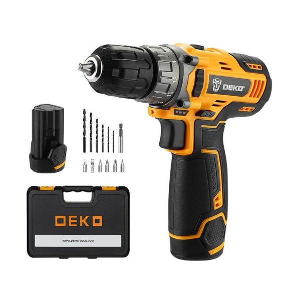 Deko Tools DKCD12XL01-5S3 Akkumulátoros fúrógép, 12V