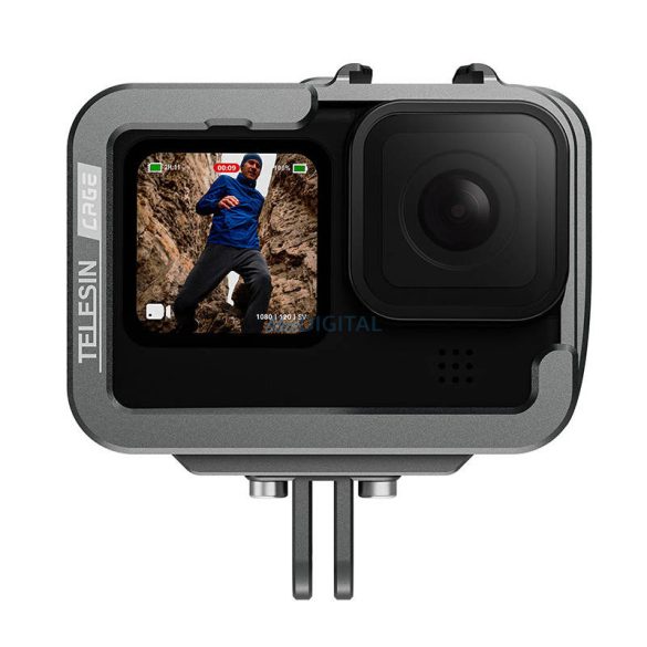 TELESIN Alumínium ketrec GoPro Hero 12/11/10/9 + függőleges adapterhez