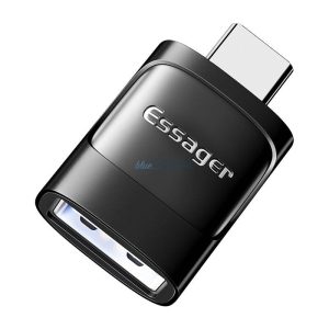 Essager Type-C - USB-A adapter - fekete