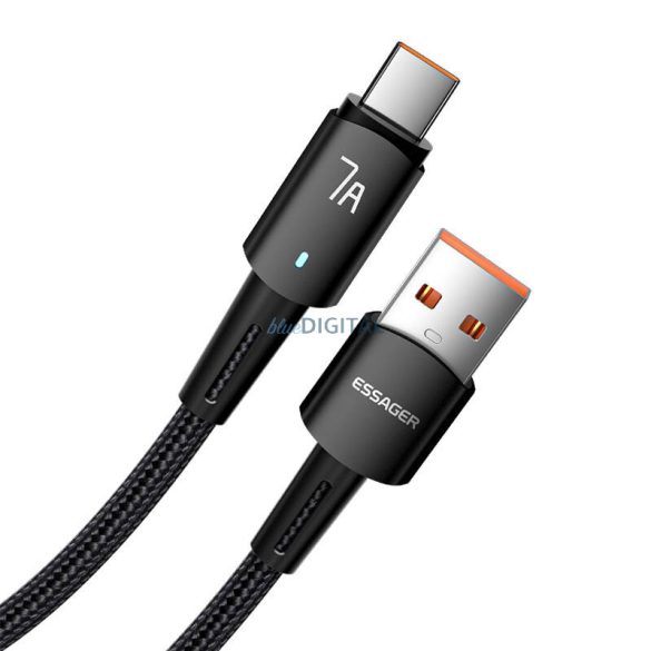 Essager EXC7A-CGB01-P USB-A - Type-C kábel 100W 7A 0.5m - fekete