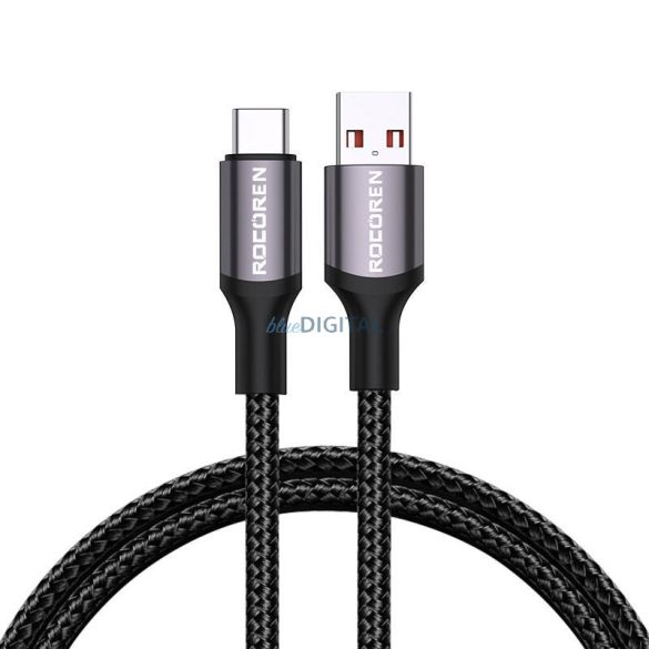 Rocoren Retro Series USB-A - Type-C kábel 1m 3A - szürke