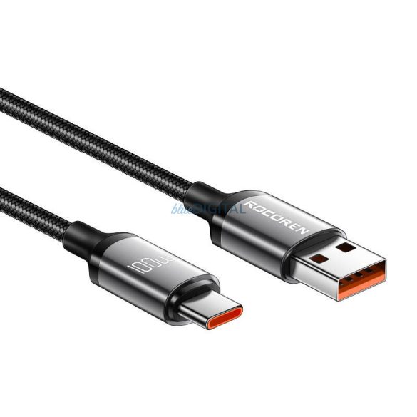 Rocoren Retro Series USB-A - Type-C kábel 1m 100W 480Mbps - szürke
