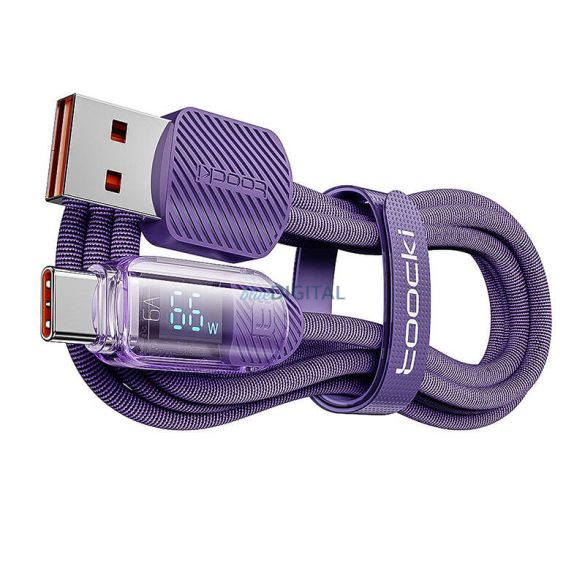 Toocki TXCTYX05-P USB-A - Type-C kábel 1m 66W - lila