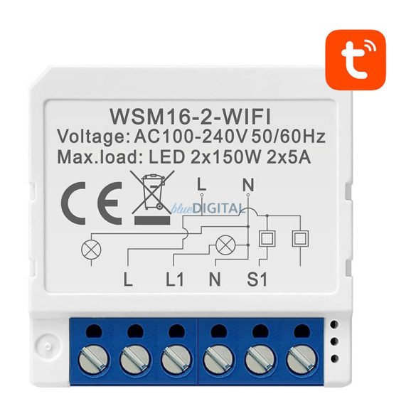 Intelligens kapcsoló modul WiFi Avatto WSM16-W2 TUYA