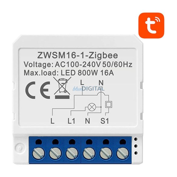 Intelligens kapcsolómodul ZigBee Avatto ZWSM16-W1 TUYA ZigBee ZWSM16-W1 TUYA