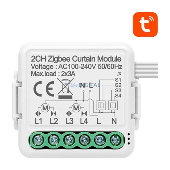 Intelligens függönykapcsoló modul ZigBee Avatto N-ZCSM01-2 TUYA