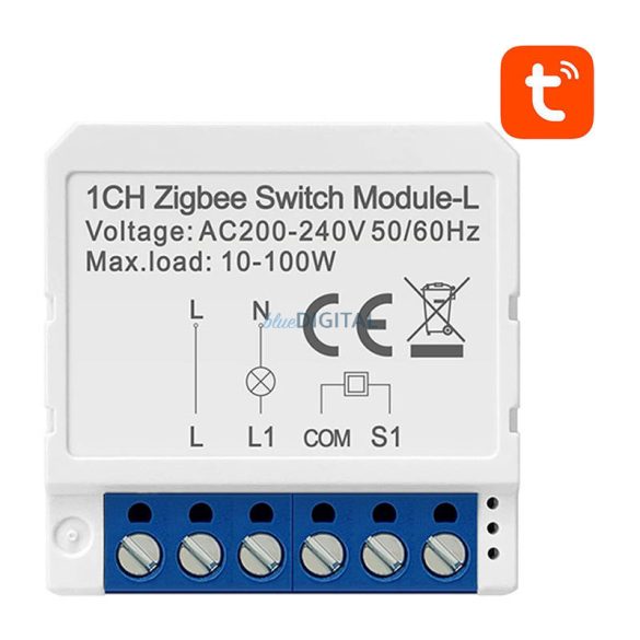 Intelligens kapcsolómodul ZigBee Avatto LZWSM16-W1 No Neutral TUYA