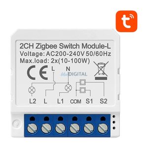 Intelligens kapcsolómodul ZigBee Avatto LZWSM16-W2 No Neutral TUYA