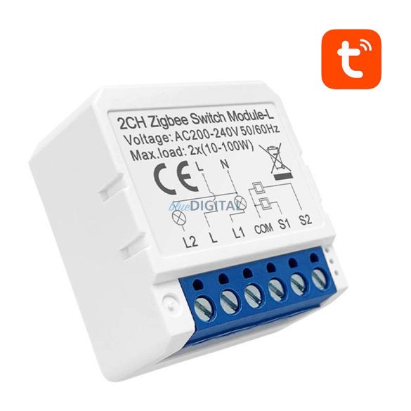 Intelligens kapcsolómodul ZigBee Avatto LZWSM16-W2 No Neutral TUYA