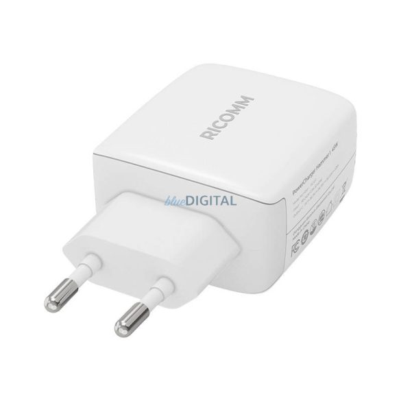 Fali töltő 45W GaN Ricomm RC451 EU, 1xUSB-C + 2,1m USB-C kábel