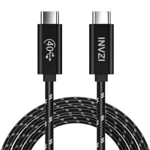 INVZI INVUSB4 Type-C - Type-C kábel Gen3, 240W, 40Gbps, 2m - fekete