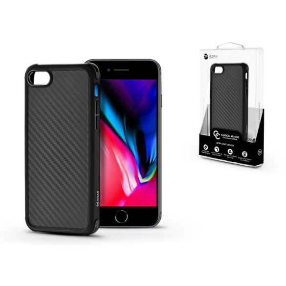 Apple iPhone 7/iPhone 8/SE 2020 szilikon hátlap - Roar Carbon Armor Ultra-Light Soft Case - fekete