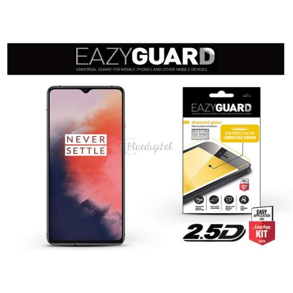OnePlus 7T gyémántüveg képernyővédő fólia - Diamond Glass 2.5D Fullcover - fekete
