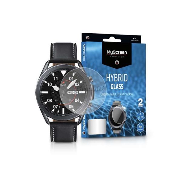 Samsung Galaxy Watch 3 (41 mm) rugalmas üveg képernyővédő fólia - MyScreen      Protector Hybrid Glass - 2 db/csomag - átlátszó