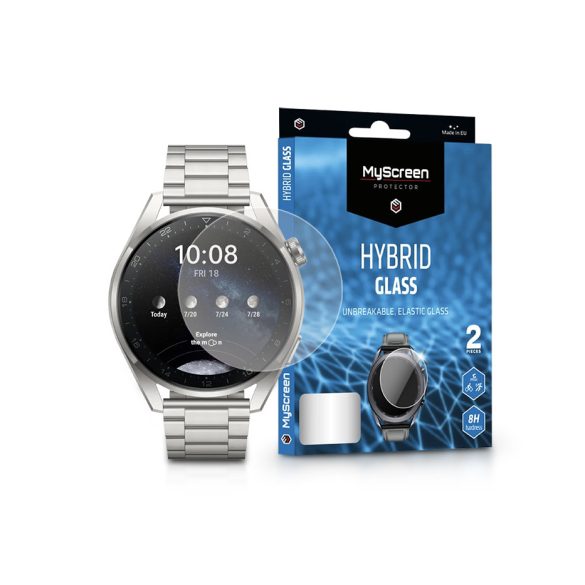 Huawei Watch 3/Watch 3 Pro (48 mm) rugalmas üveg képernyővédő fólia - MyScreen  Protector Hybrid Glass - 2 db/csomag - átlátszó