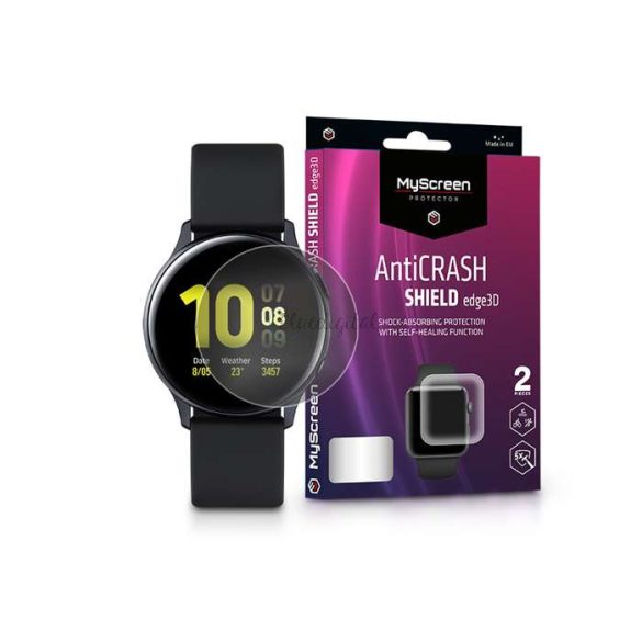 Samsung Galaxy Watch Active 2 (40 mm) ütésálló képernyővédő fólia - MyScreen    Protector AntiCrash Shield Edge3D - 2 db/csomag - átlátszó
