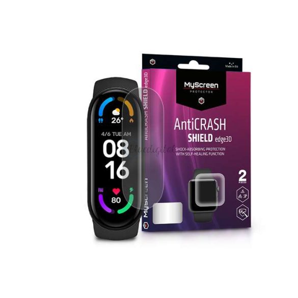 Xiaomi Mi Smart Band 5/Mi Smart Band 6 ütésálló képernyővédő fólia - MyScreen   Protector AntiCrash Shield Edge3D - 2 db/csomag - átlátszó