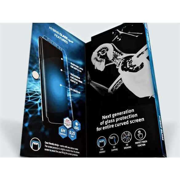 Samsung G965F Galaxy S9 Plus rugalmas üveg képernyővédő fólia ívelt kijelzőhöz -MyScreen Protector Hybrid Glass Edge3D - fekete