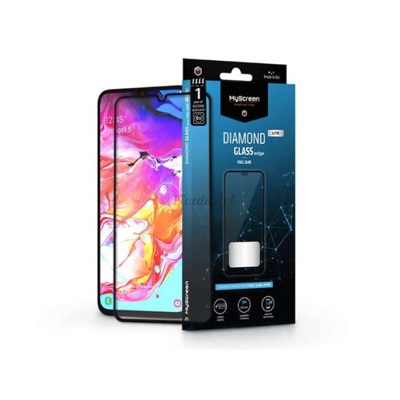 Samsung A705F Galaxy A70/A70s edzett üveg képernyővédő fólia - MyScreen         Protector Diamond Glass Lite Edge2.5D Full Glue - fekete