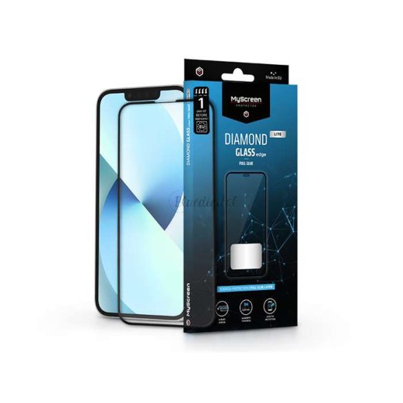 Apple iPhone 13 Mini edzett üveg képernyővédő fólia - MyScreen Protector DiamondGlass Lite Edge2.5D Full Glue - fekete