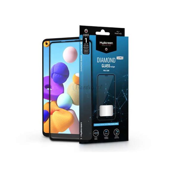 Samsung A217F Galaxy A21s edzett üveg képernyővédő fólia - MyScreen Protector   Diamond Glass Lite Edge2.5D Full Glue - fekete
