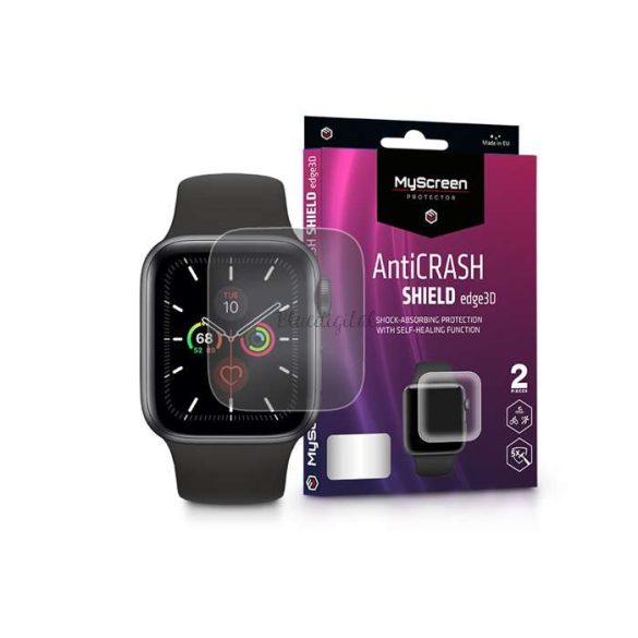 Apple Watch Series 4/5 (44 mm) ütésálló képernyővédő fólia - MyScreen Protector AntiCrash Shield Edge3D - 2 db/csomag - átlátszó