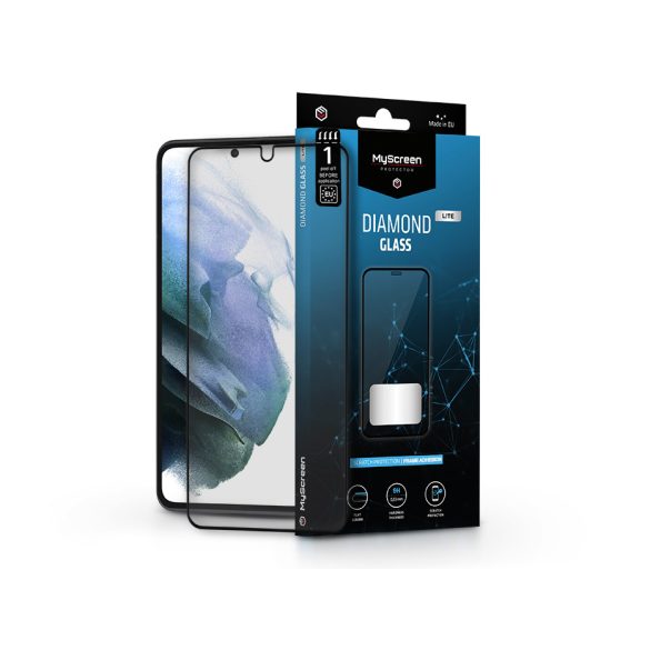 Samsung G990F Galaxy S21 edzett üveg képernyővédő fólia - MyScreen Protector Diamond Glass Lite Edge2.5D - black