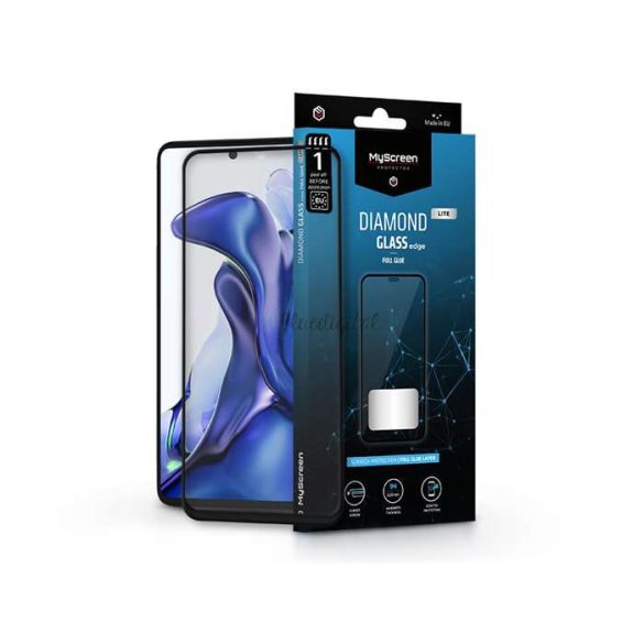 Xiaomi 11T/11T Pro edzett üveg képernyővédő fólia - MyScreen Protector Diamond  Glass Lite Edge2.5D Full Glue - fekete