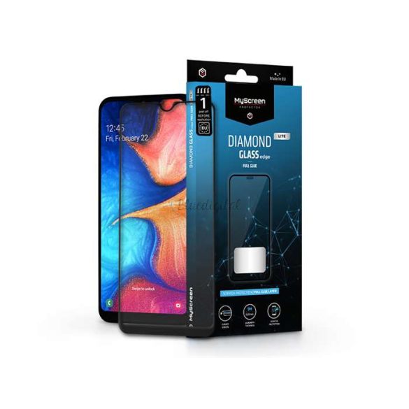Samsung A202F Galaxy A20e edzett üveg képernyővédő fólia - MyScreen Protector   Diamond Glass Lite Edge2.5D Full Glue - fekete