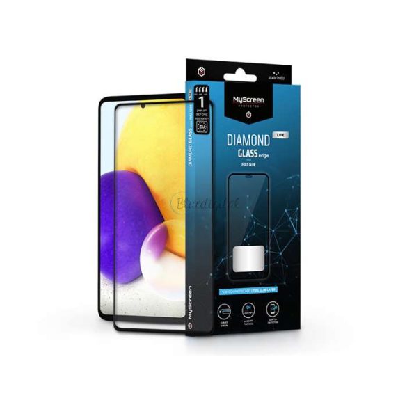 Samsung A725F Galaxy A72/A726B Galaxy A72 5G edzett üveg képernyővédő fólia -   MyScreen Protector Diamond Glass Lite Edge2.5D Full Glue - fekete