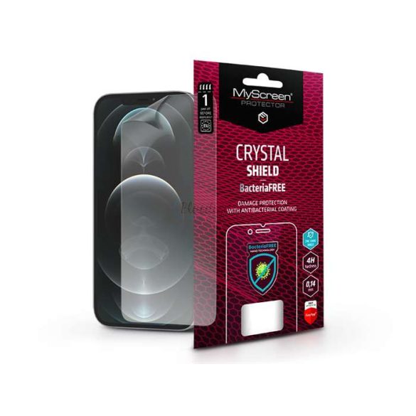 Apple iPhone 12 Pro Max képernyővédő fólia - MyScreen Protector Crystal Shield  BacteriaFree - 1 db/csomag - átlátszó