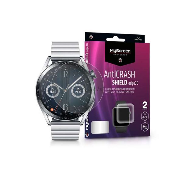 Huawei Watch GT 3 (46 mm) ütésálló képernyővédő fólia - MyScreen Protector AntiCrash Shield Edge3D - 2 db/csomag - átlátszó
