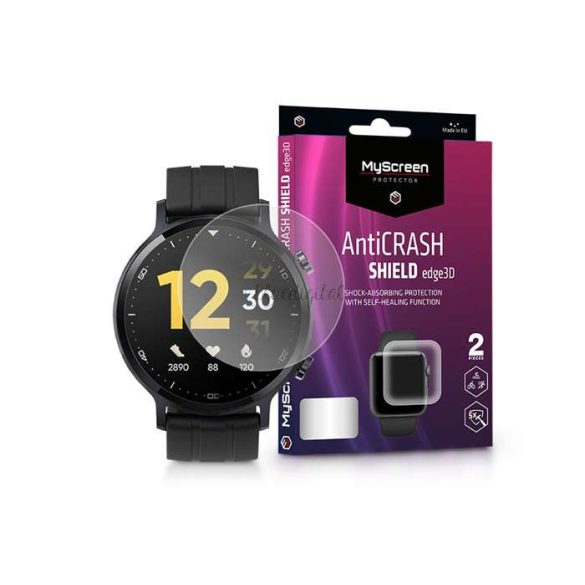 Realme Watch S Pro ütésálló képernyővédő fólia - MyScreen Protector AntiCrash   Shield Edge3D - 2 db/csomag - átlátszó