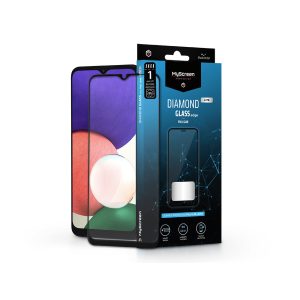 Samsung A226B Galaxy A22 5G edzett üveg képernyővédő fólia - MyScreen Protector Diamond Glass Lite Edge2.5D Full Glue - fekete