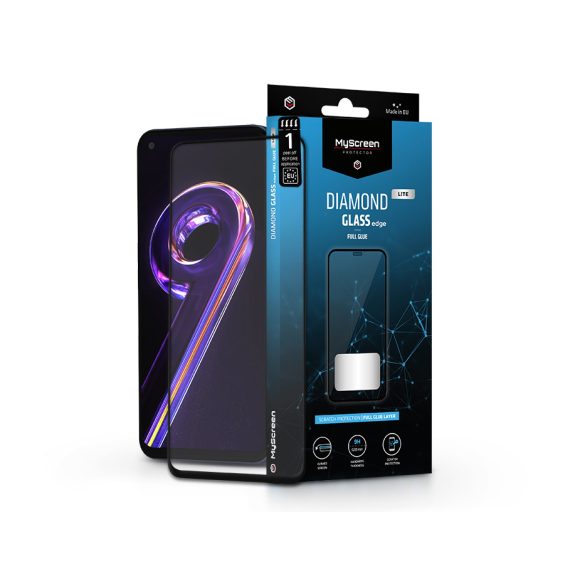 Realme 9 Pro+ edzett üveg képernyővédő fólia - MyScreen Protector Diamond Glass Lite Edge2.5D Full Glue - fekete