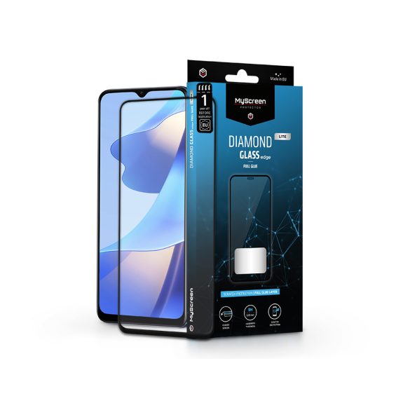Oppo A54s edzett üveg képernyővédő fólia - MyScreen Protector Diamond Glass     LiteEdge2.5D Full Glue - fekete